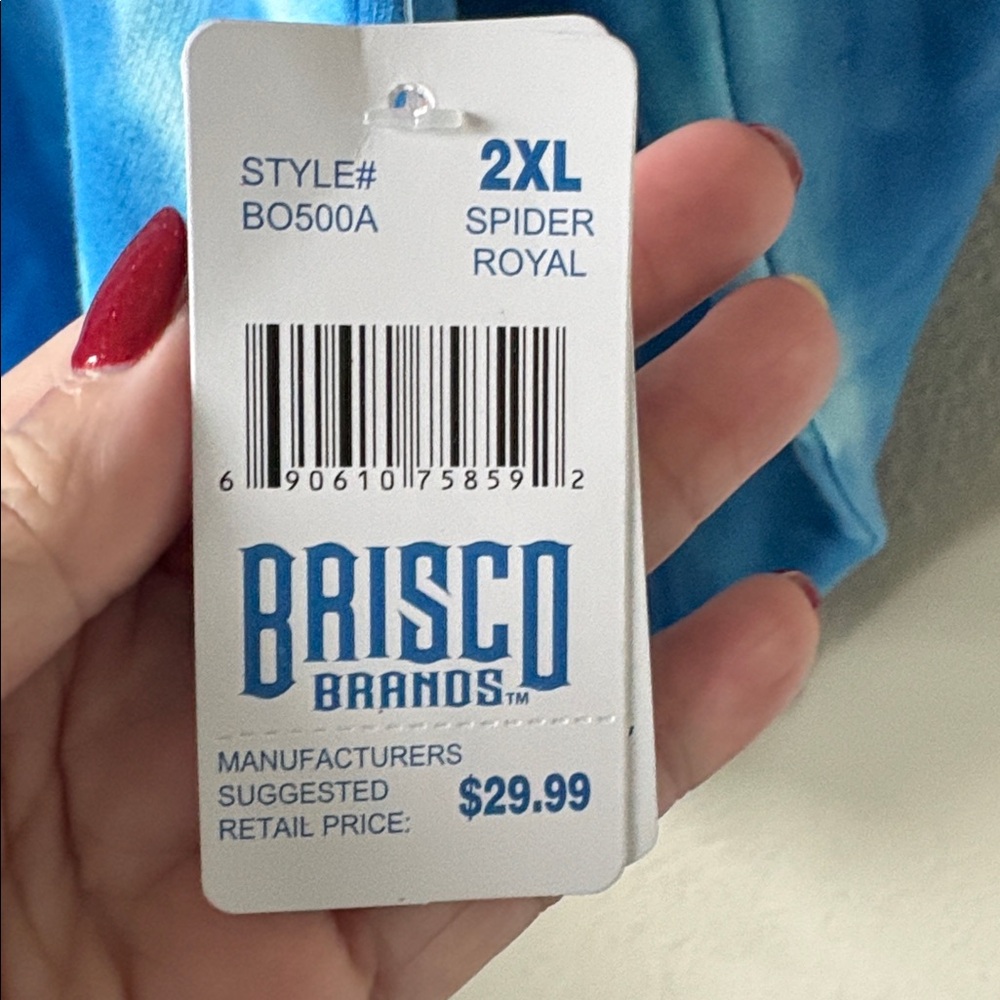 Brisco Brands Blue Tie-Dye Hoodie-XXL - Picture 4 of 4